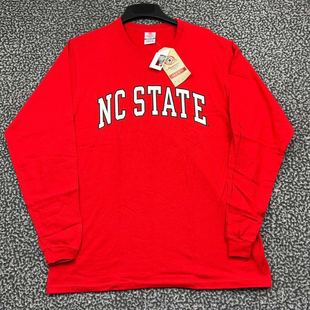 NC State Wolfpack Long Sleeve Shirt Men Medium Red American Threads New M